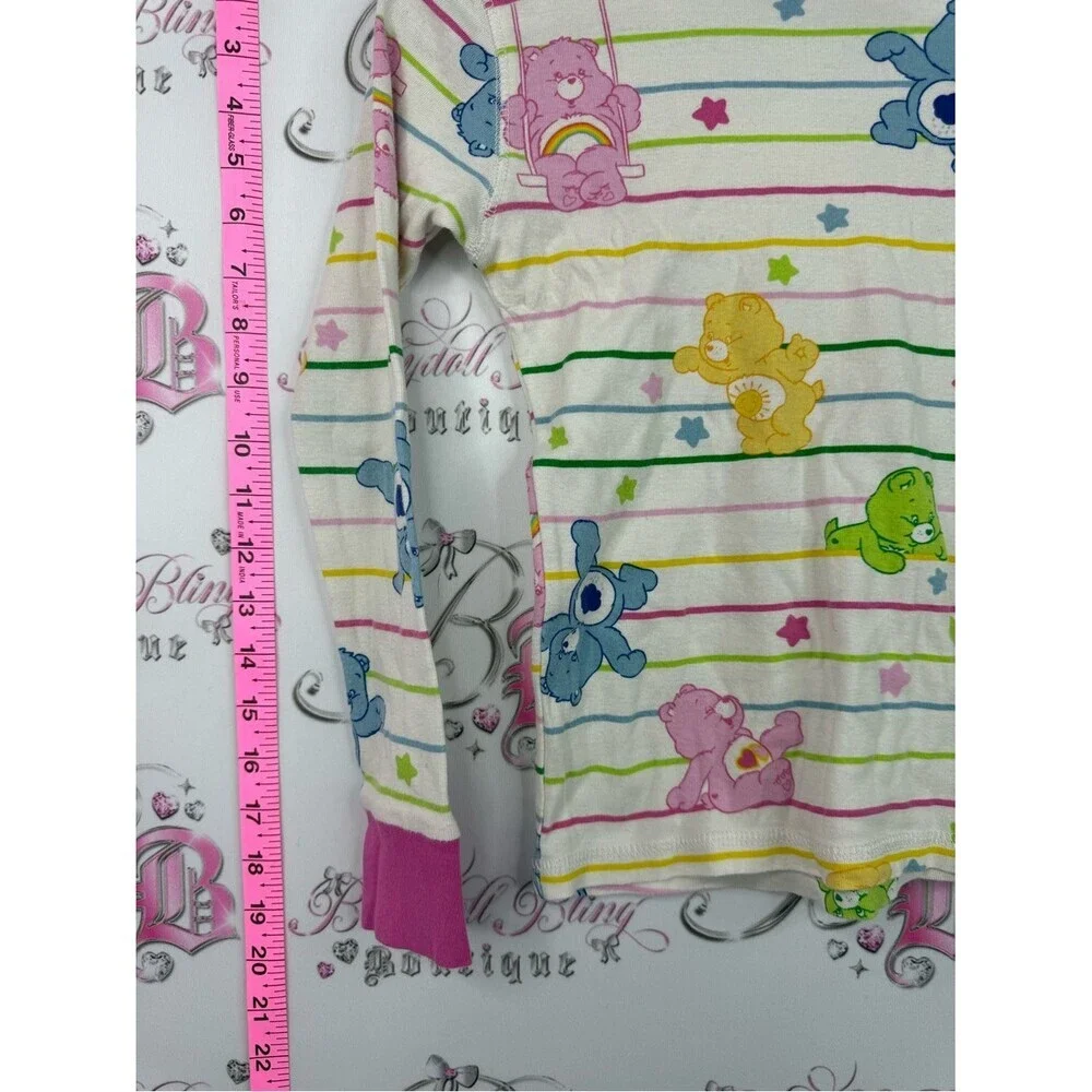 Care Bears Cream Striped Pajama Set with Pink Trim